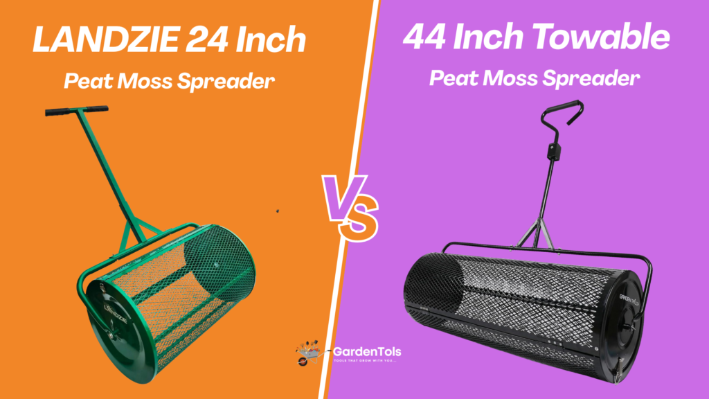 LANDZIE 24 Inch vs 44 Inch Towable Peat Moss Spreader