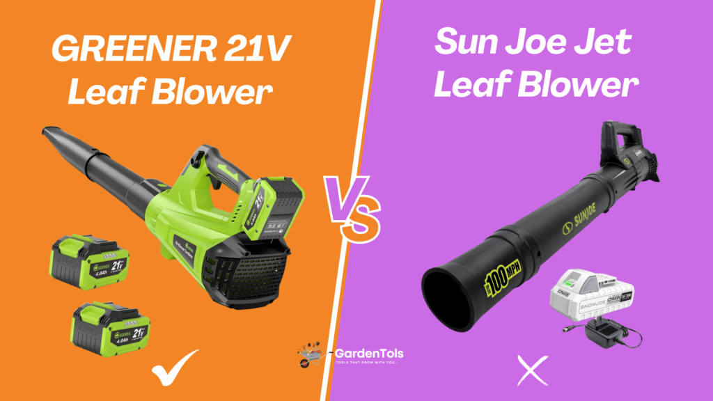 greener 21v leaf blower cordless vs sun joe​
